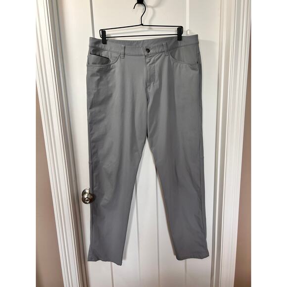 Lululemon Men’s Flat Front ABC Slim Fit 5-Pocket Pants Stretch Gray Size 36 - Picture 1 of 12